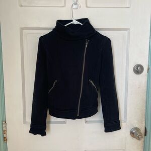 Black Asymmetrical Zip Jacket